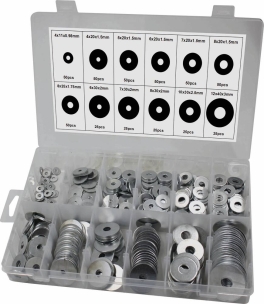 Rondelle large en acier 4x11mm à 12x40mm - coffret de 475 pcs