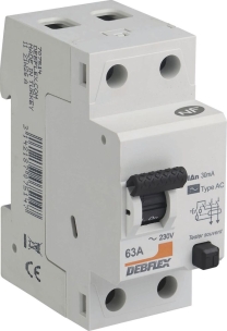 Interrupteur différentiel 30mA 63A type AC modulaire pour tableau électrique