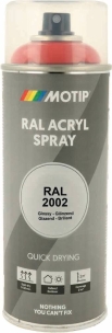 Peinture acrylique RAL 2002 orangé sang - lot de 6 aérosols de 400ml