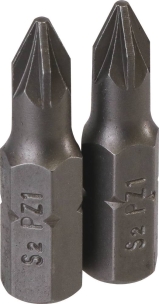 Embout hexagonal 1/4"x25mm avec empreinte Pozidriv® PZ1 - lot de 2 pcs