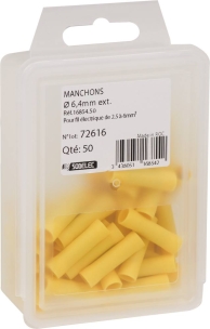Cosse jonction bout à bout isolée jaune - lot de 50 pcs