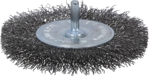 Brosse circulaire sur tige 6mm fil acier ondulé 100mm - lot de 10 pcs