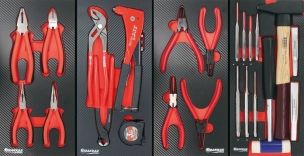 Servante d'atelier XXL 7 tiroirs composée de 170 outils PL - modules finition carbone