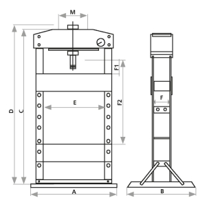 Presse d'atelier manuelle 30T bâti soudé
