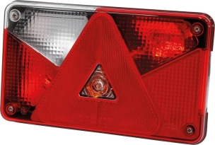 Feu arrière rectangle 12V gauche 5 fonctions pour connecteur 5 plots 238x140mm