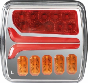 Feu arrière carré LED gauche 12/24V 4 fonctions - blister