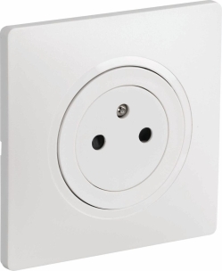 Prise encastrée 2P+T 230V blanc brillant