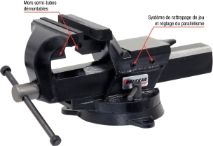 Etau acier 150mm avec enclume/serre tubes/base pivotante à 360°