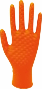 Gants jetables nitrile orange T8 - lot de 10 boîtes de 100 pcs