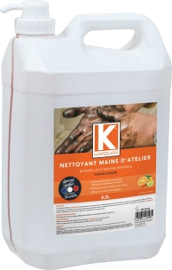 Nettoyant mains d'atelier orange parfum agrumes - lot de 4 bidons de 4,5L avec pompe