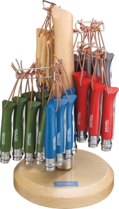 Couteau N°8 avec lien en cuir - présentoir de 60 pcs