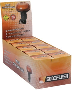 Mini-gyrophare LED flash 12/24V flexible - Présentoir de 10 pcs