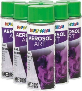 Peinture RAL 6018 vert jaune - lot de 6 aérosols de 400ml