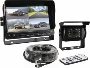 Kit caméra de recul écran couleur 10"/caméra/câble 15m/télécommande