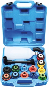 Kit de remplissage d'huile avec entonnoir et adaptateurs - coffret de 15 pcs