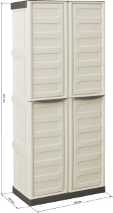 Armoire PVC 2 portes et 3 étagères 700x390x1655mm