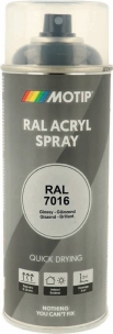 Peinture acrylique RAL 7016 gris anthracite - lot de 6 aérosols de 400ml