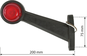 Feu de gabarit rouge/blanc déporté incliné 200mm