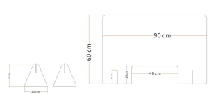 Barrière de protection plexiglass transparent larg.900mm haut.600mm 4,5mm Barrière de protection plexiglass transparent larg.900mm haut.600mm 4,5mm