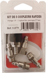 Raccord rapide femelle pour tuyau de 8mm avec 4 raccords rapides mâle - kit 5 pcs