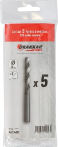 Foret à métaux HSS 13mm - lot de 5 pcs