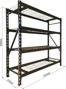 Etagère/rayonnage d'atelier 4 tablettes 1830x1955x610mm max 2,4T