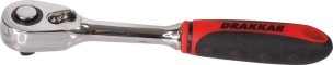 Cliquet 1/4" 72 dents réversible tête compacte avec bouton poussoir - carte