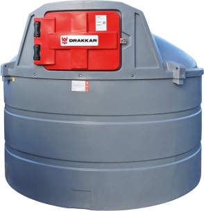 Cuve de stockage gasoil PEHD 5000L DP avec armoire intégrée pour station à gasoil 230V 60 l/min et pistolet automatique/compteur/filtre