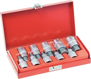 Douilles tournevis 1/2" avec embout 55mm hexagonal de 4 à 19mm - coffret métallique de 10 pcs