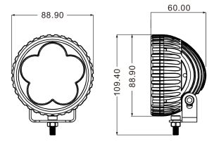 Phare de travail rond LED 10/32V 18W 1200 lumens faisceau longue portée