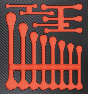 Module mousse 402x380mm carbone vide pour clés à cliquet droites