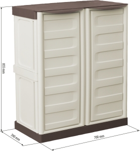 Armoire PVC 2 portes et 1 étagère 700x390x855mm