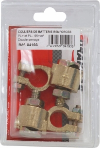 Colliers de batterie PL double serrage renforcé 95mm²/pôle (+ et -) - blister