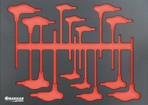 Module mousse vide - finition carbone pour tournevis avec poignée en T Hex et Torx®