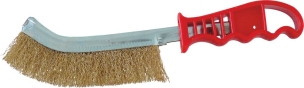 Brosse métallique convexe fil acier 230mm avec manche PVC sur carte