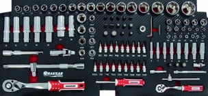 Coffre de servante 4 tiroirs composé de 192 outils - modules finition carbone