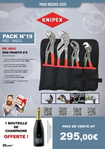 PN N°19 pochette de 3 pinces et une clé ajustable avec trousse + 1 bouteille de champagne