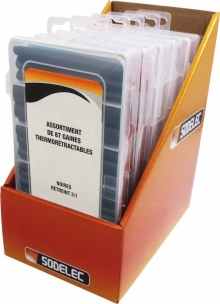 Gaine thermorétractable 100mm 3:1 noire - Présentoir de 6 coffrets de 87 pcs