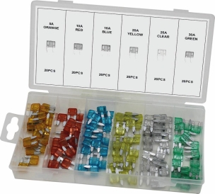 Mini fusible enfichable assortiment - présentoir de 6 coffrets de 120 pcs