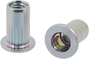 Insert/rivet ouvert acier à tête plate M4 de 3 à 5,5mm - 250 pcs