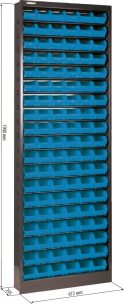Armoire métallique avec 114 boîtes à bec 1900x672x205mm