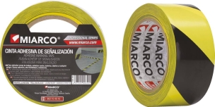 Ruban adhésif de signalisation jaune/noir 50mmx33m - lot de 36 pcs