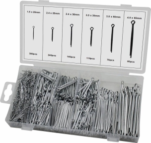 Goupilles fendues de 1,6 à 4mm - 6 coffrets de 1000 pcs