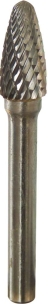 Fraise métallique ogive bout arrondi sur tige 6mm