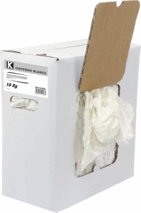 Chiffon blanc textile polycoton - lot de 8 cartons distributeurs de 10Kg