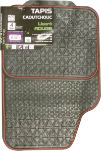 Tapis de voiture caoutchouc avec liseré - 4 pcs