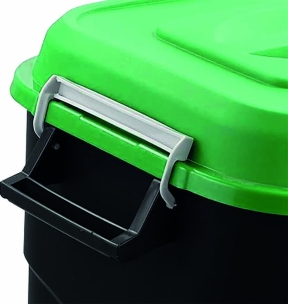 Poubelle 75L noire avec couvercle vert
