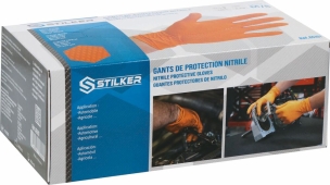 Gants jetables nitrile orange T8 - lot de 100 boîtes de 100 pcs