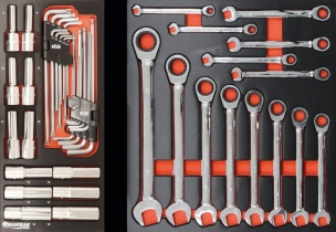 Servante d'atelier 8 tiroirs composée de 249 outils - modules finition métal