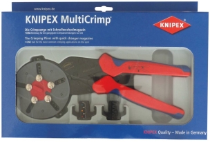 Pince à sertir 250mm automatique 5 machoires interchangeables bi-matière - coffret blister